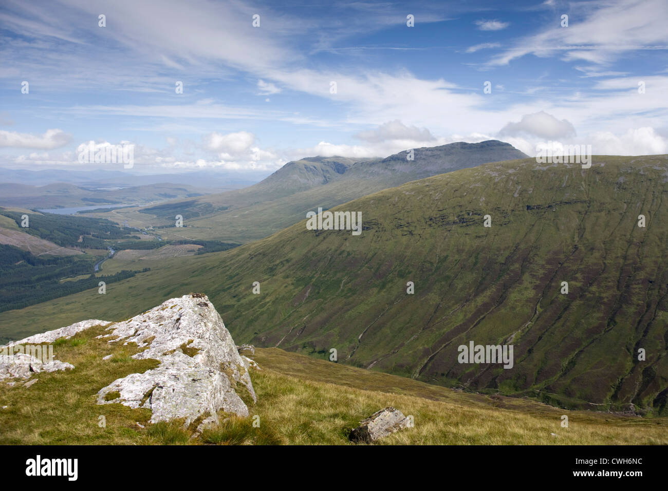 Looking over to the Munro Beinn Dorain from the slopes of the Corbett Beinn Udlaidh. Stock Photo