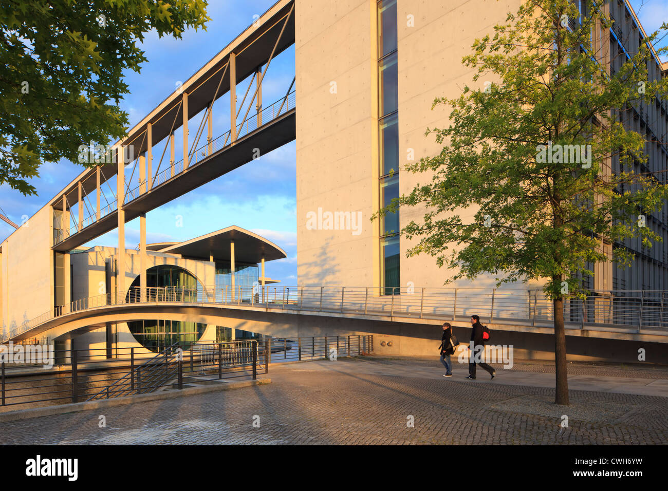 Paul Lobe Hause and Marie Elisabeth Lüders House at sunset Stock Photo