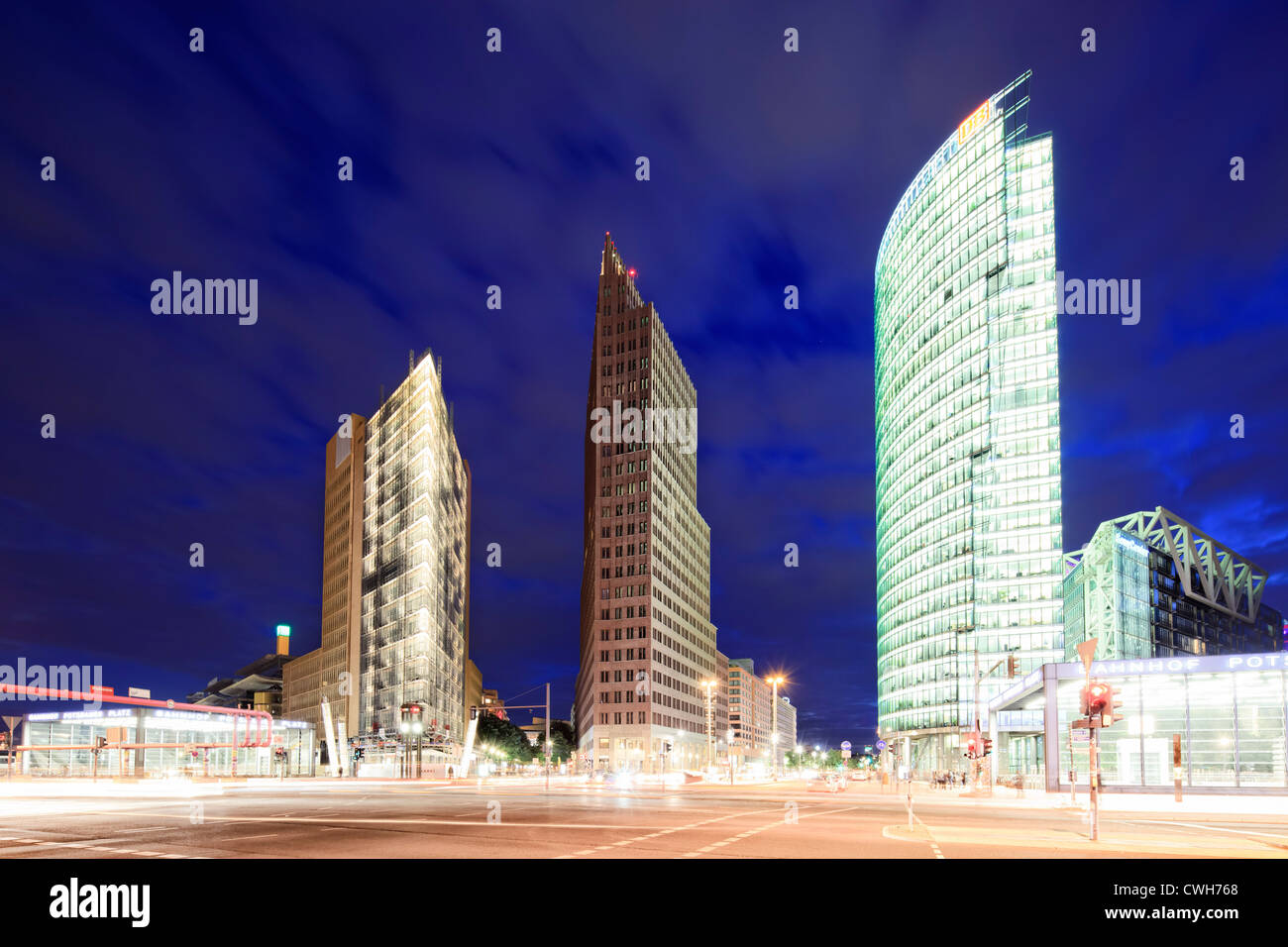 Potsdamer Platz by night Stock Photo - Alamy