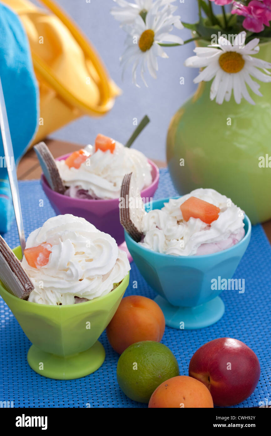 Ice Cream - Colour Cups Stock Photo