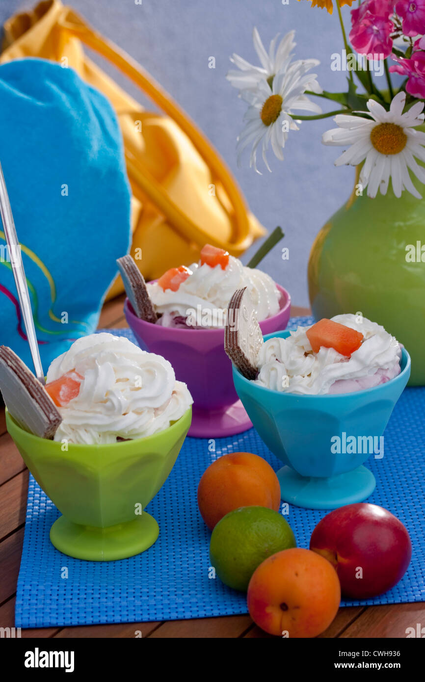 Ice Cream - Colour Cups Stock Photo