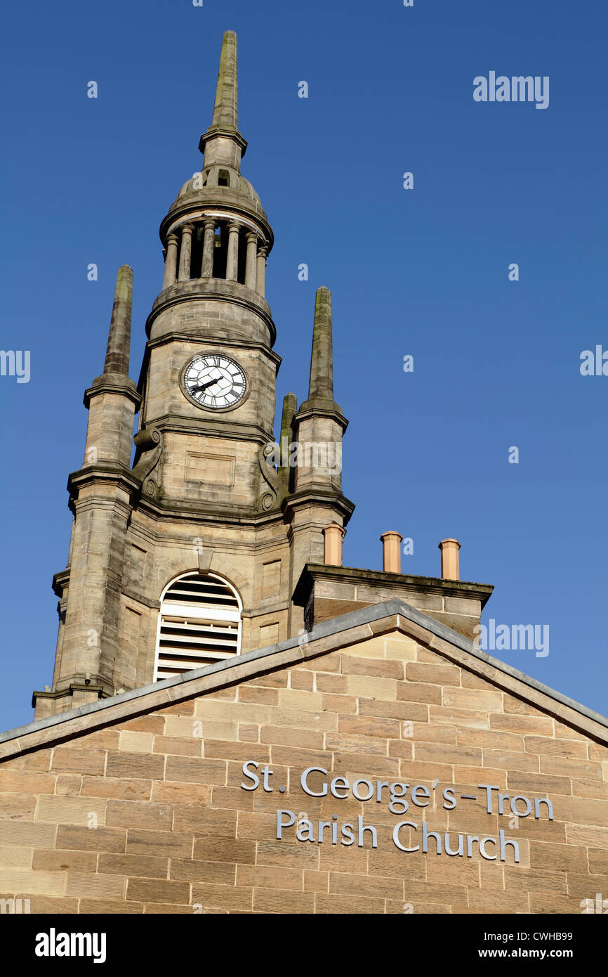 St George's Tron Parish Church on Nelson Mandela Place, Glasgow city centre, Scotland. UK Stock Photo