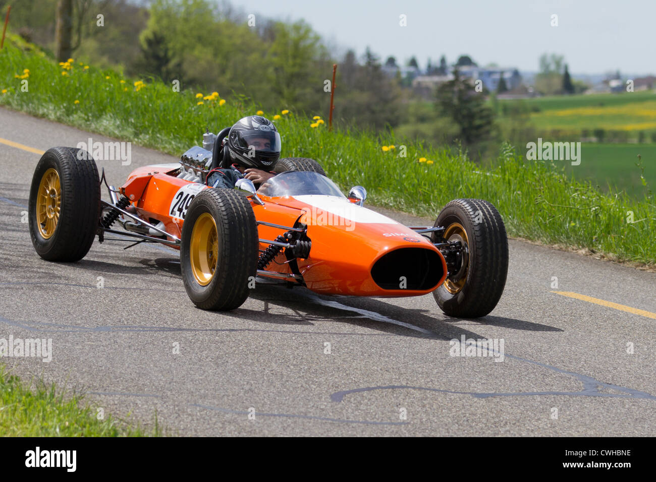 Vintage race car Hirzel P17 Formel 3 from 1965 at Grand Prix in Mutschellen, SUI on April 29, 2012. Stock Photo