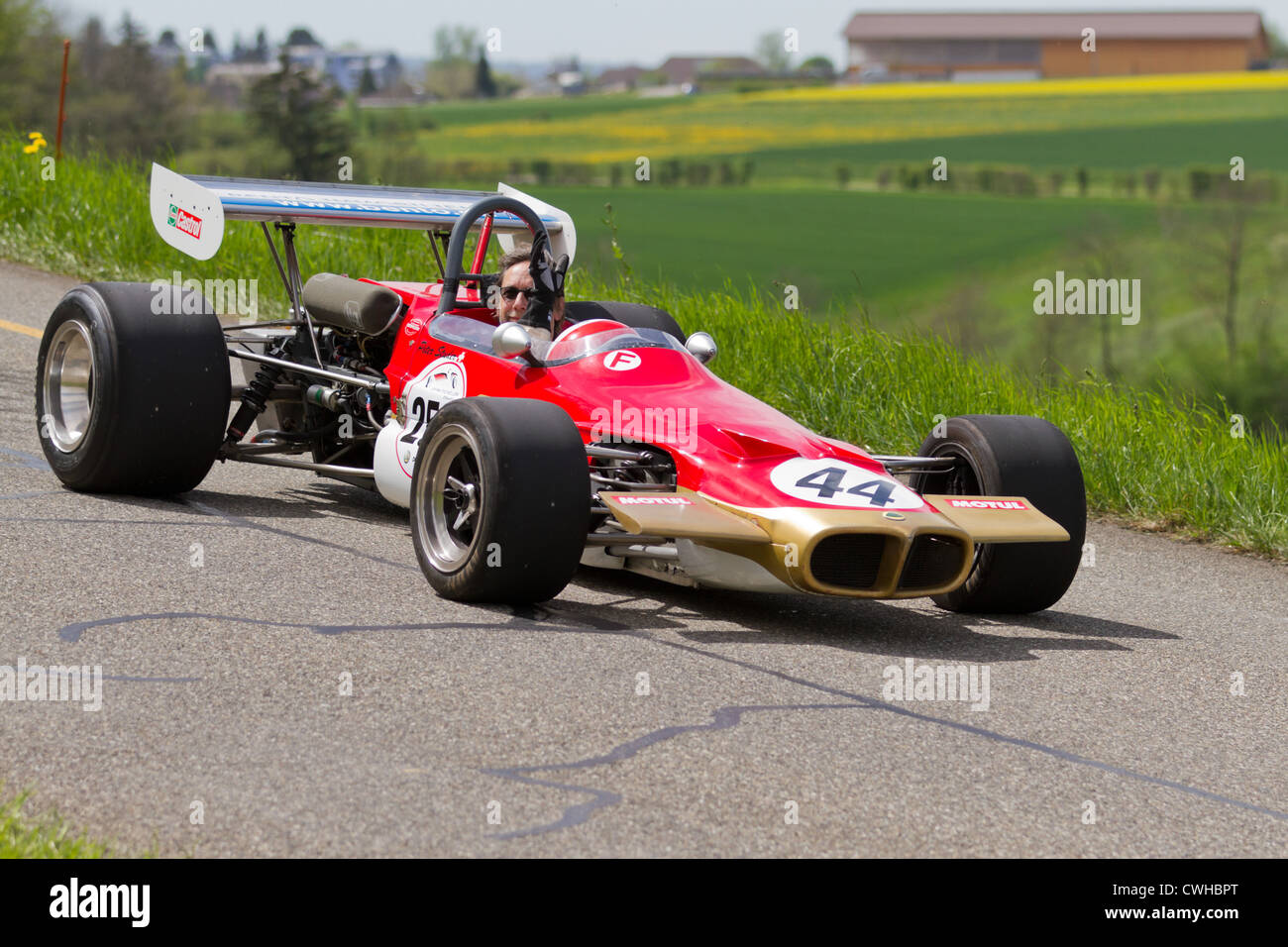 Vintage race car Lotus 59 Formel 2 from 1969 at Grand Prix in Mutschellen, SUI on April 29, 2012. Stock Photo