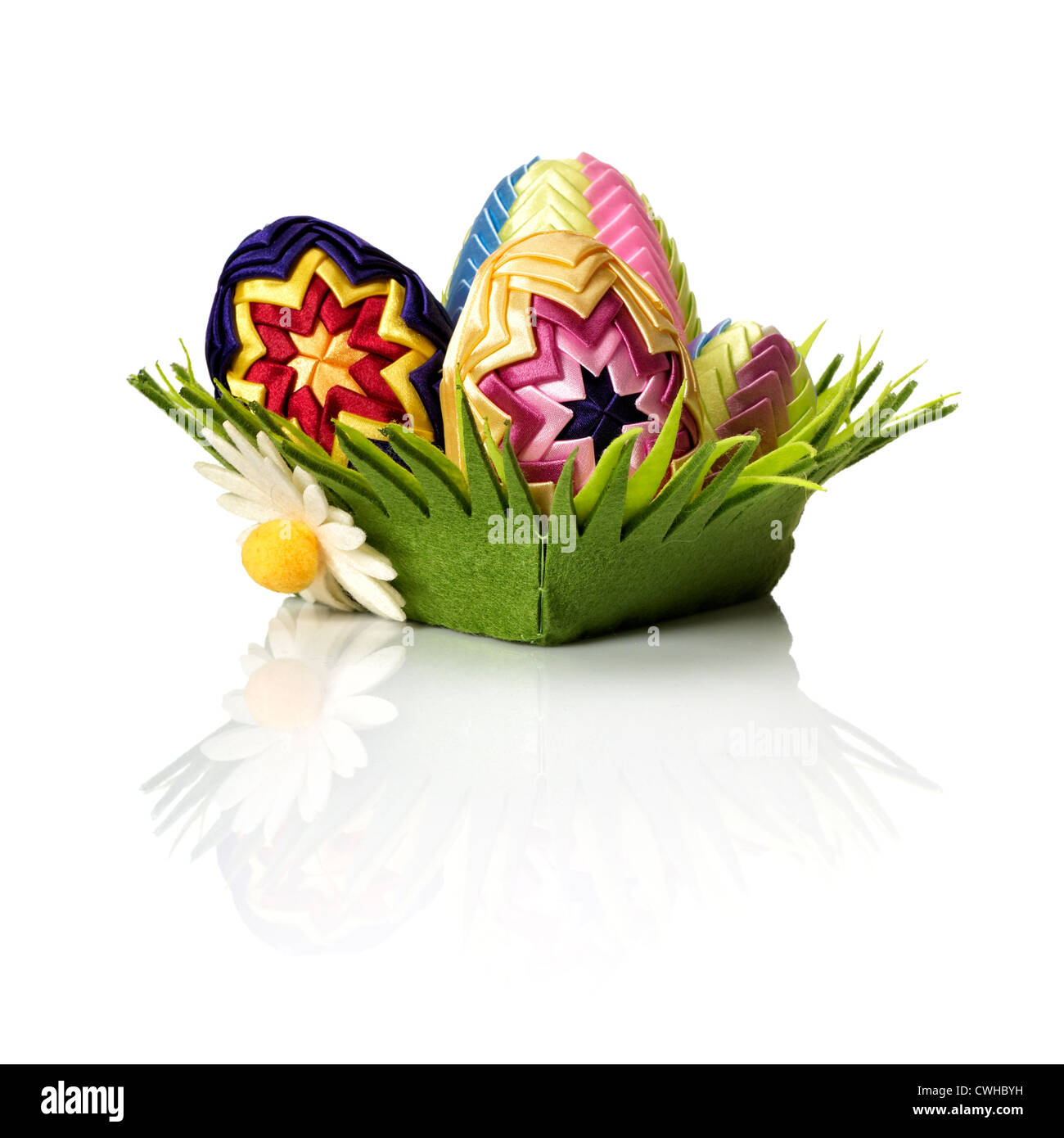 Easter eggs on white background Stock Photo - Alamy