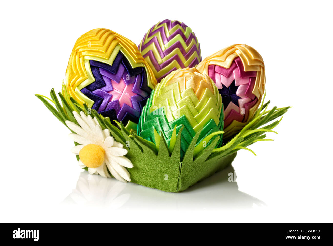 Easter eggs on white background Stock Photo - Alamy