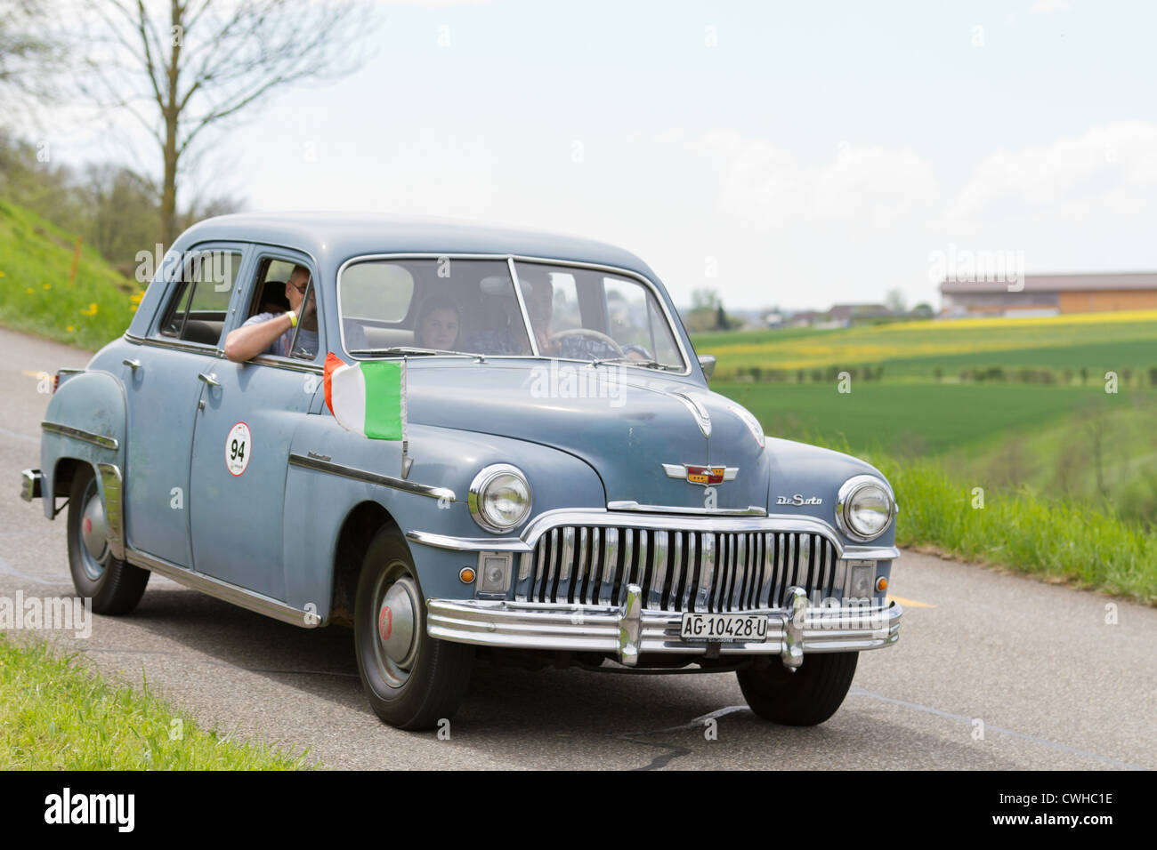 Vintage car Desoto from 1947 at Grand Prix in Mutschellen, SUI on April 29, 2012 Stock Photo