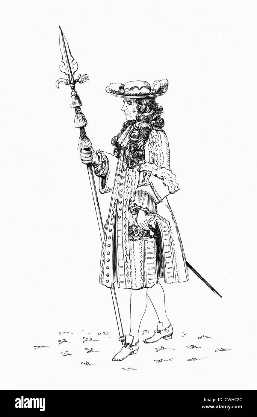 A gentleman pensioner, aka The Honourable Band of Gentlemen Pensioners, 1687. Bodyguard to the British Monarch. Stock Photo
