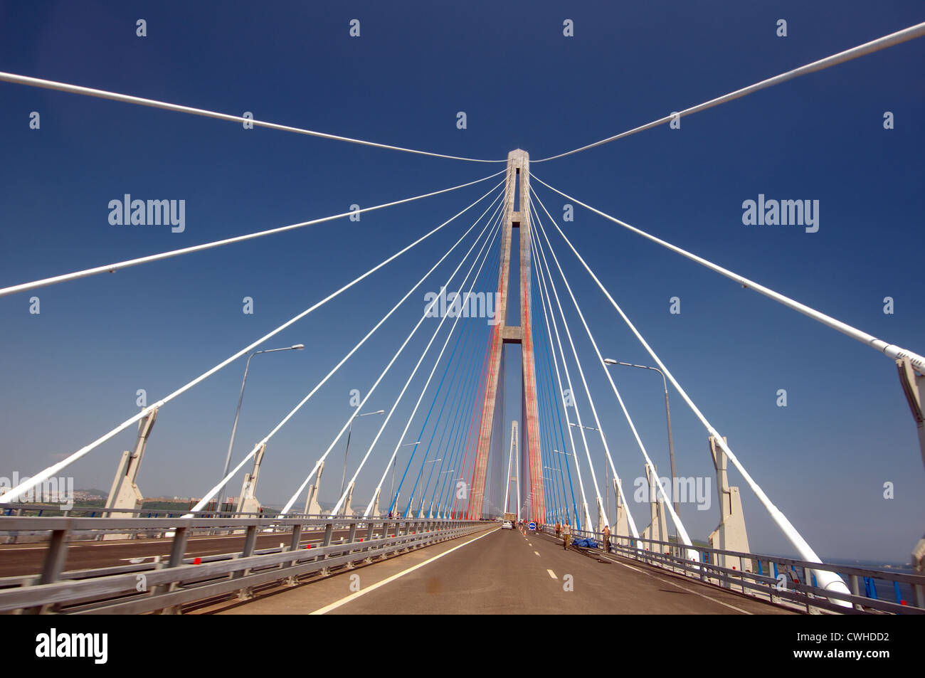 Bridge Vladivostok-Russky Island. Far East, Primorsky Krai, Russian Federation Stock Photo