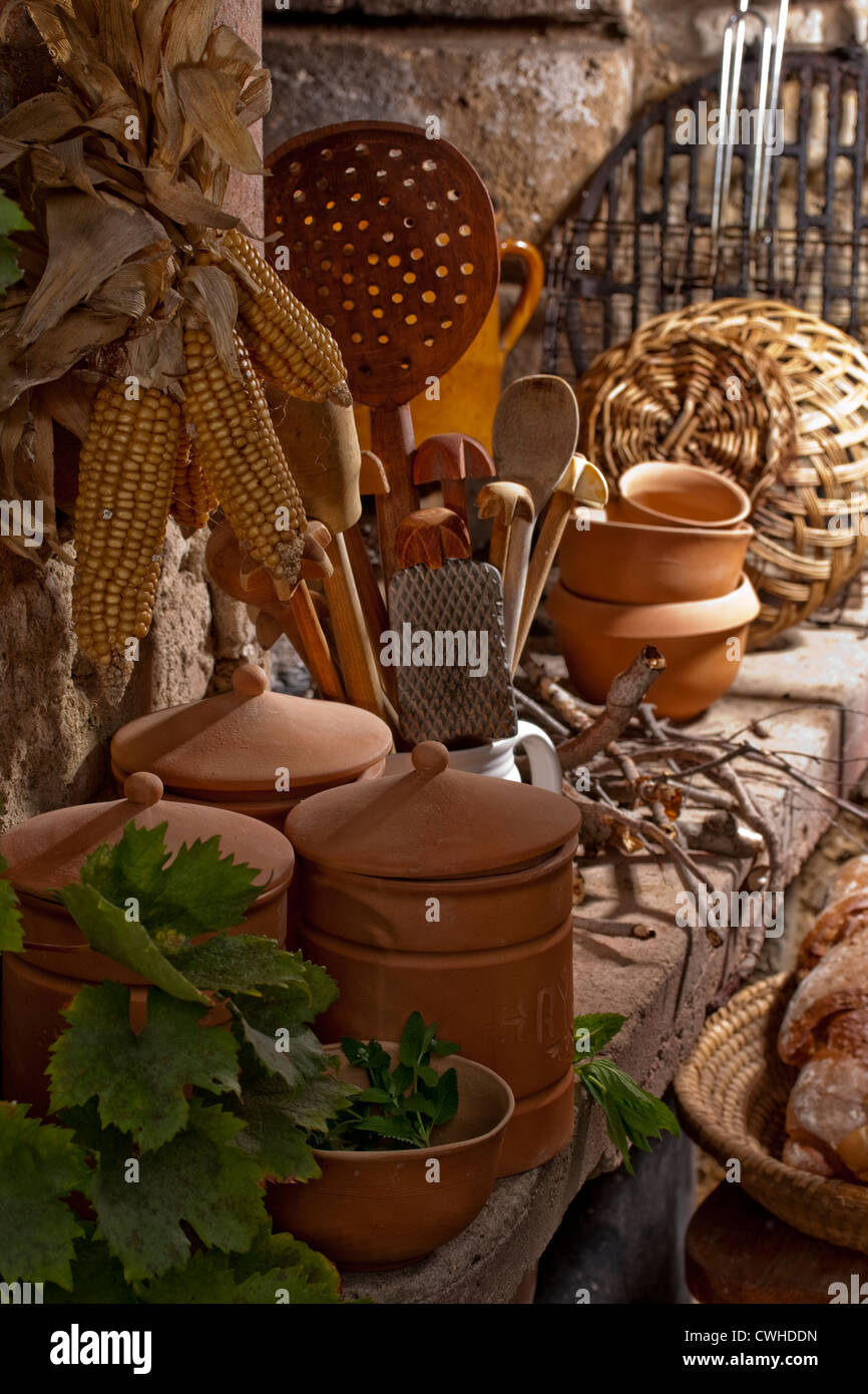 Ceramics at Fire Place Stock Photo Alamy