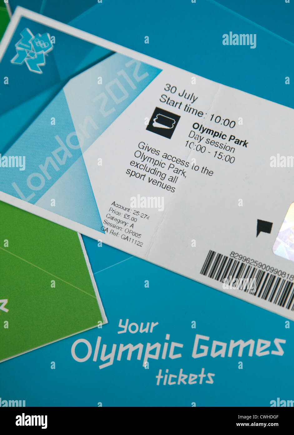 Ticket for Olympic Games, London 2012 Stock Photo Alamy