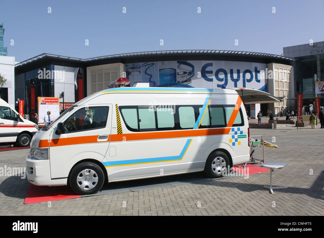 Emirates. Dubai. Exhibits of medical exhibition "Arab healthcare 21