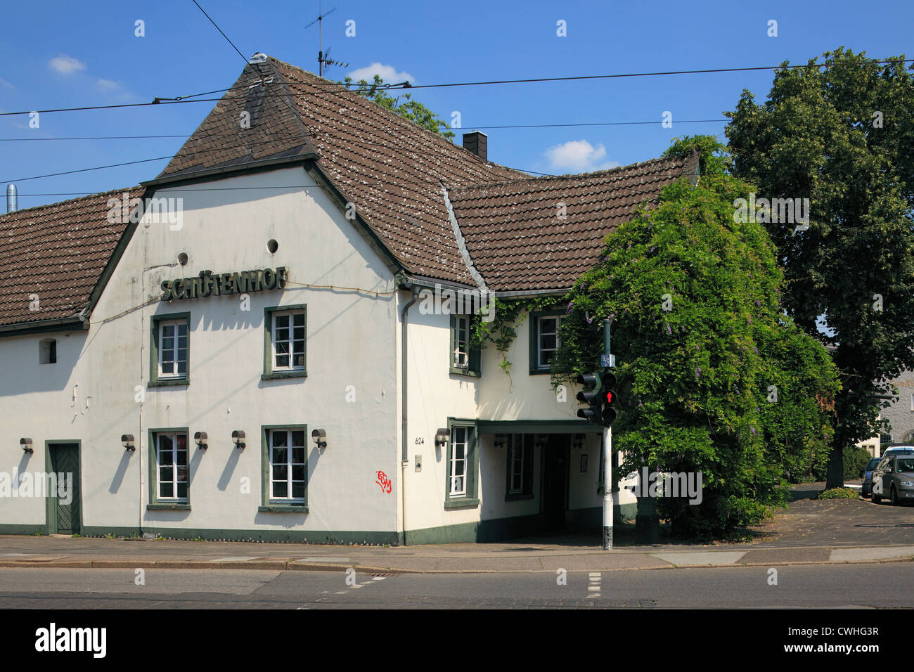 Schuetenhof mit Laubengang in Krefeld-Bockum, Niederrhein, Nordrhein-Westfalen Stock Photo