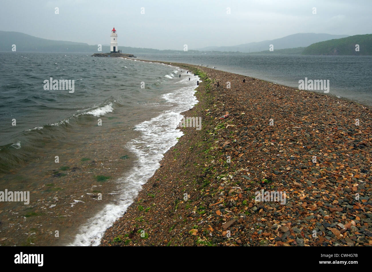 beacon. Vladivostok, Far East, Primorsky Krai, Russian Federation Stock Photo