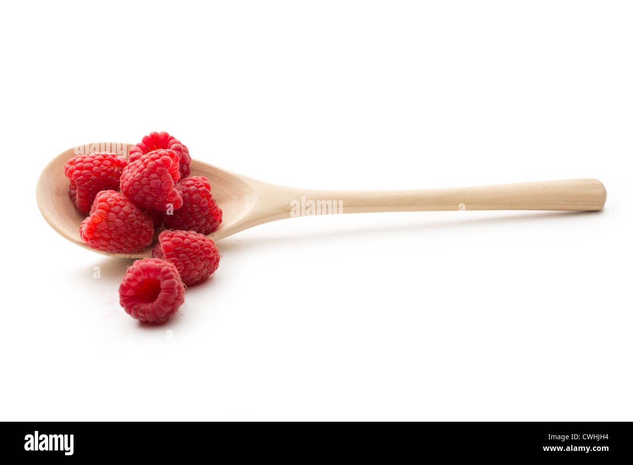 Fresh raspberry in wooden spoon Stock Photo - Alamy