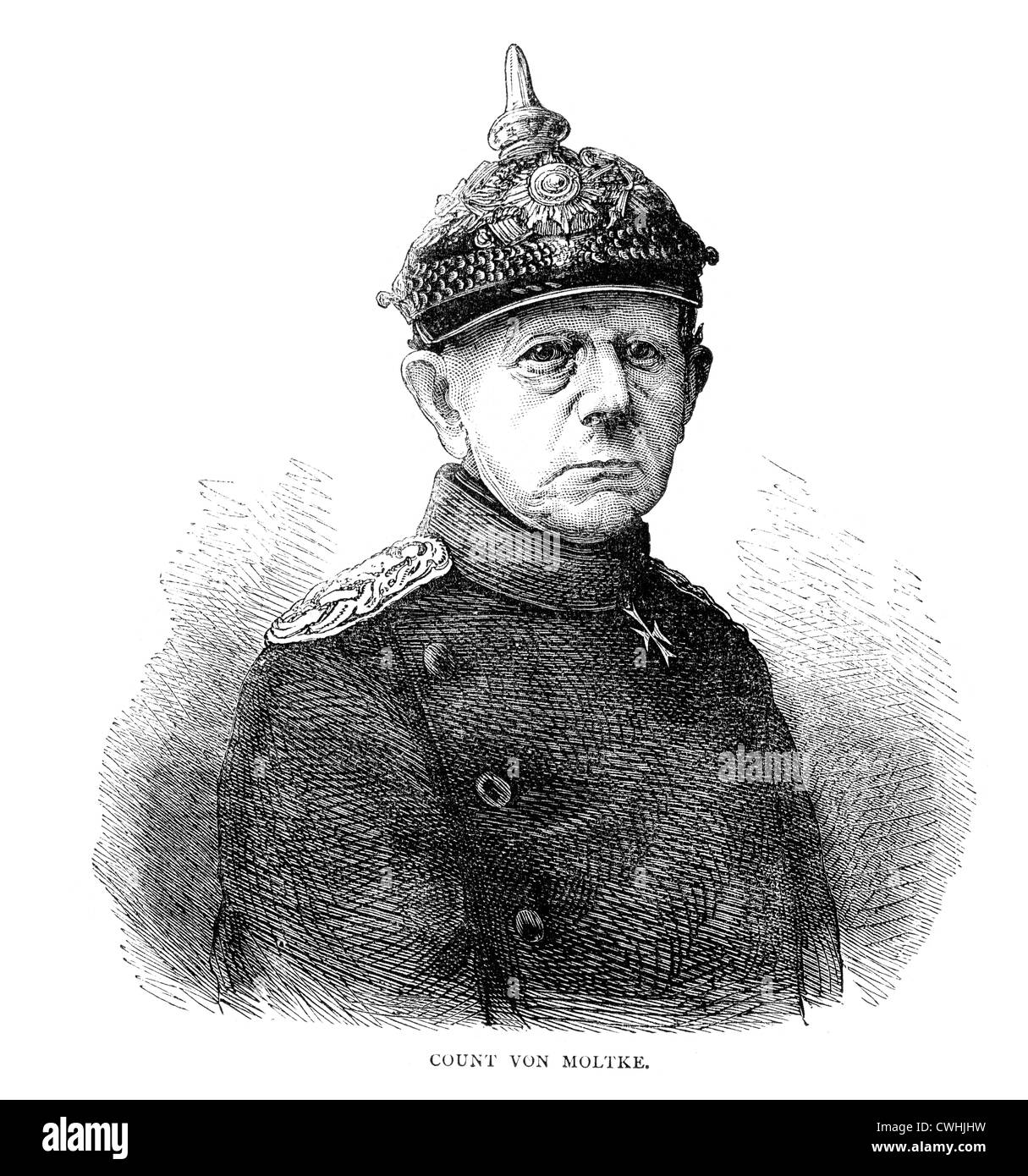 Helmuth Karl Bernhard Graf von Moltke (1800 to 1891) was a German Field Marshal. Stock Photo