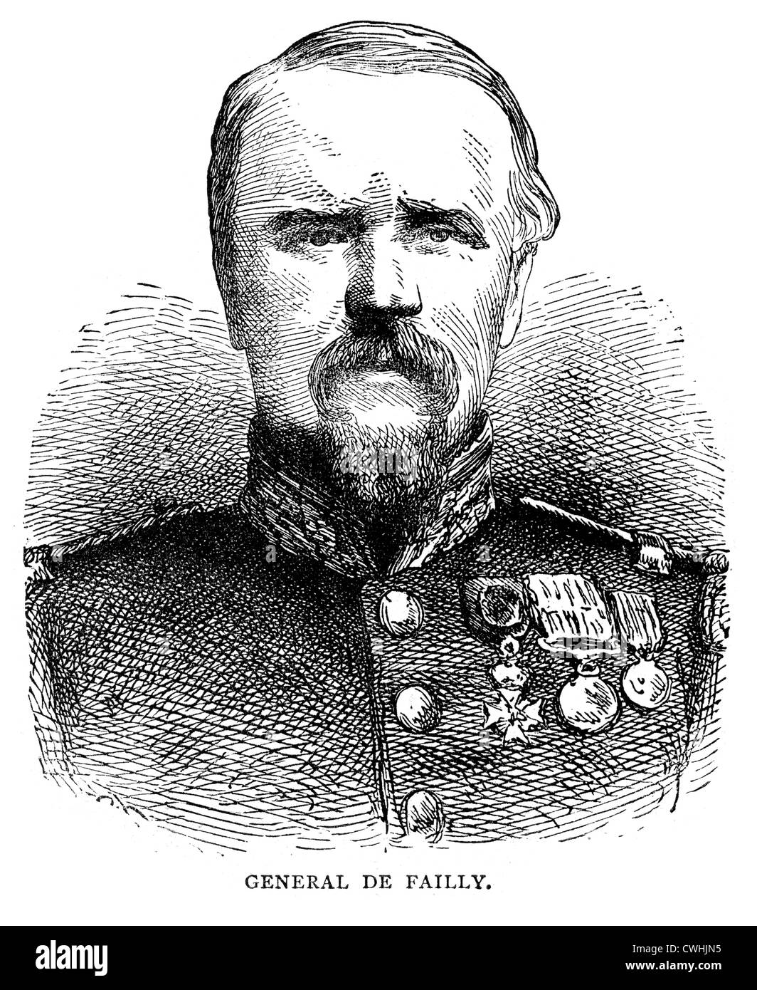 General Pierre Louis Charles de Failly, In 1870, during the Franco-Prussian War, Failly commanded the 5th Corps. Stock Photo