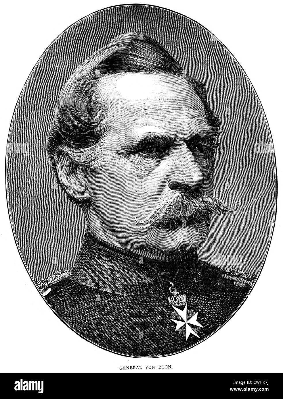 General Albrecht von Roon was a Prussian soldier and statesman. Stock Photo
