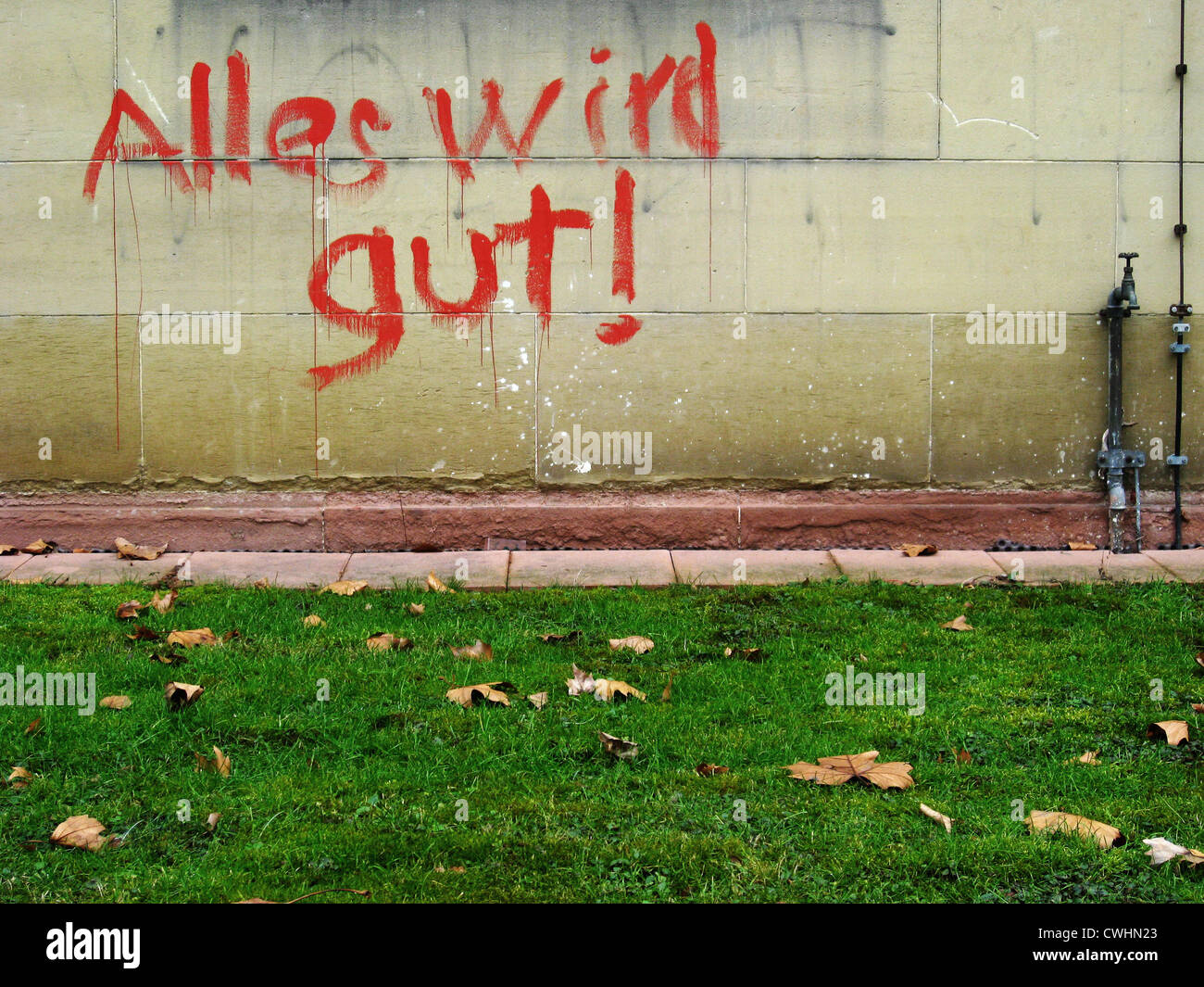graffiti,sayings,alles wird gut Stock Photo