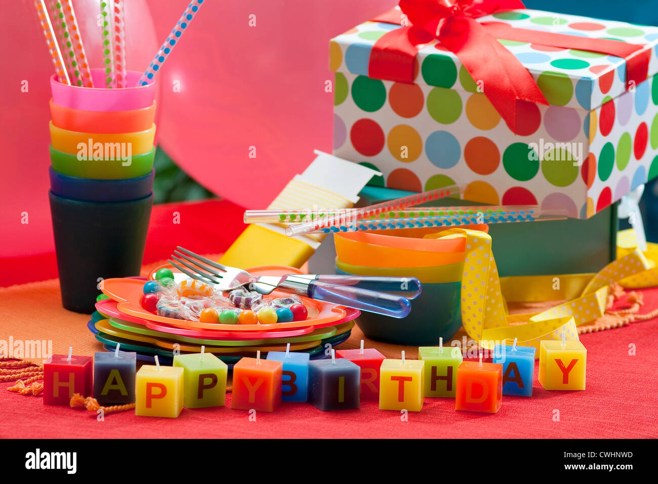 Color Birthday Party Stock Photo Alamy