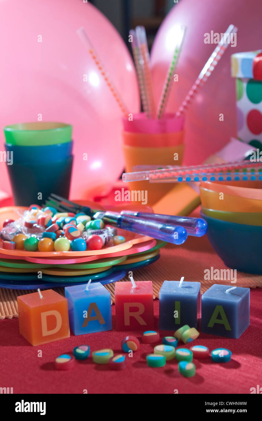 Color Birthday Party Stock Photo Alamy