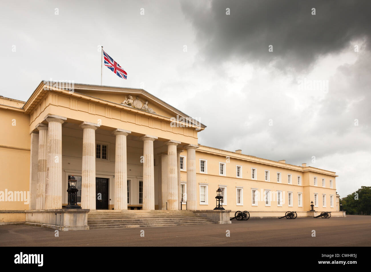 front facade of Old College Building Royal Military Academy Sandhurst Stock Photo