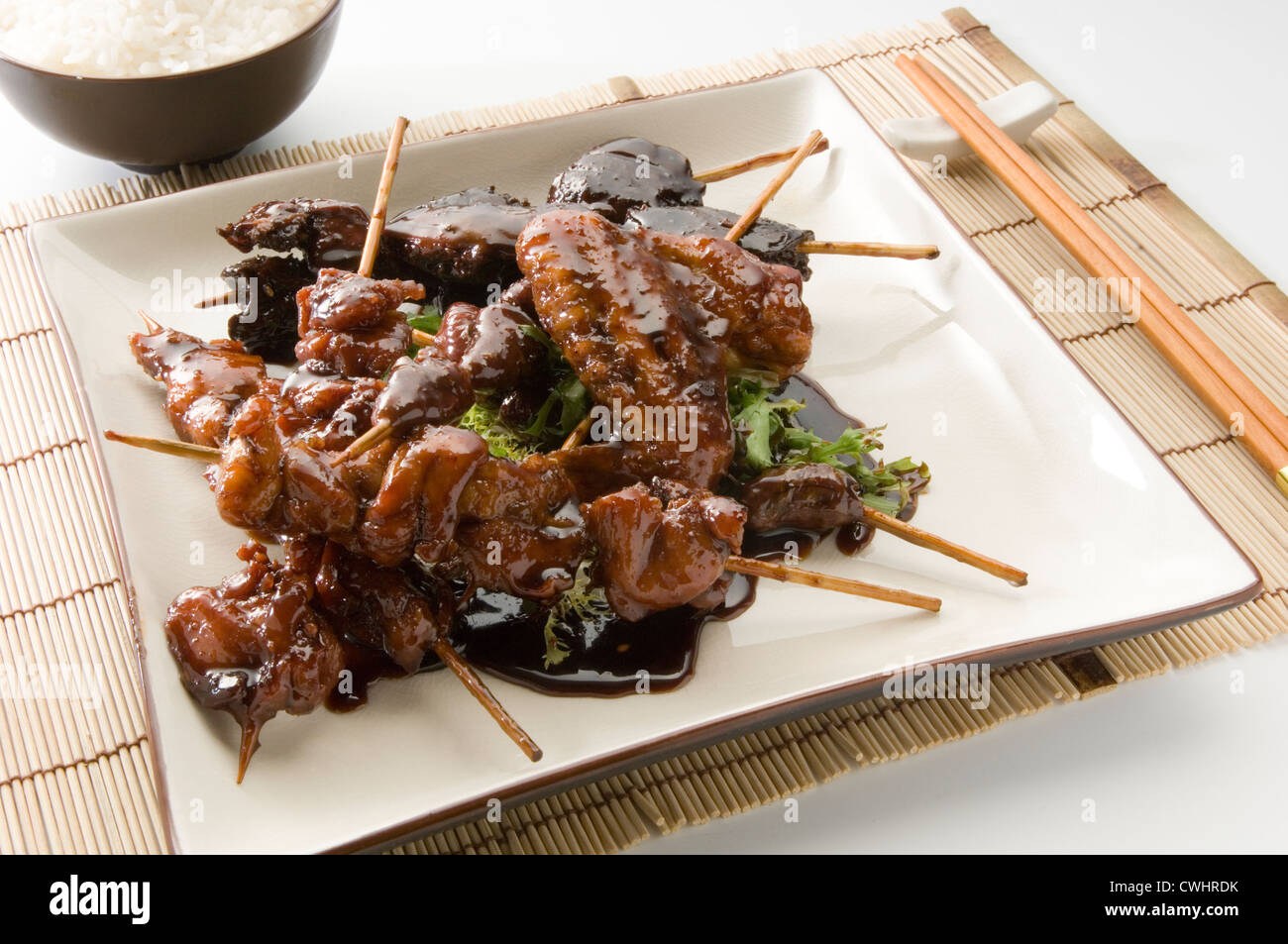 Yakitori Moriawase Giblets on Skewer Stock Photo Alamy