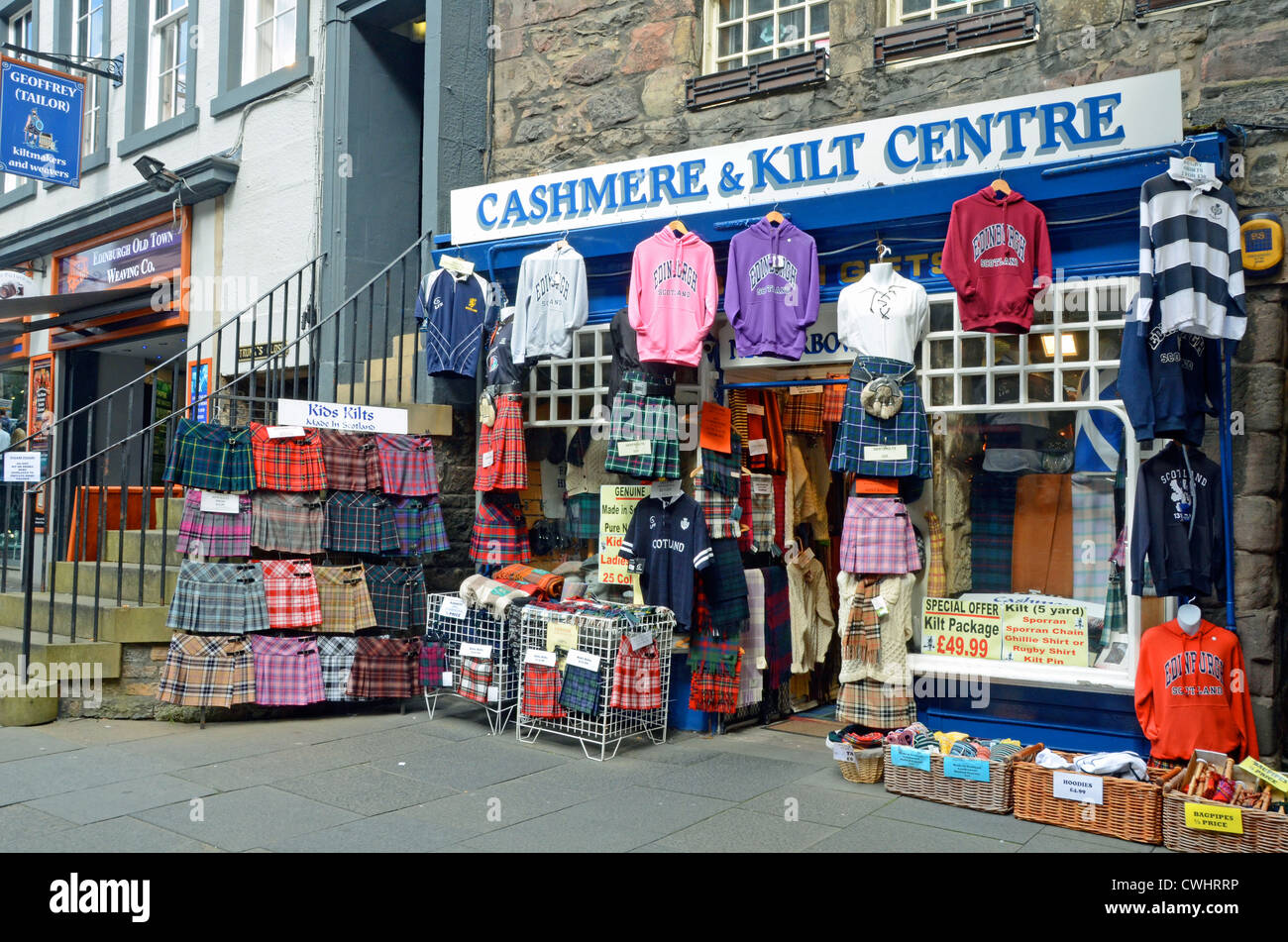 Edinburgh shops in The Royal Mile, Scotland, UK Stock Photo Alamy