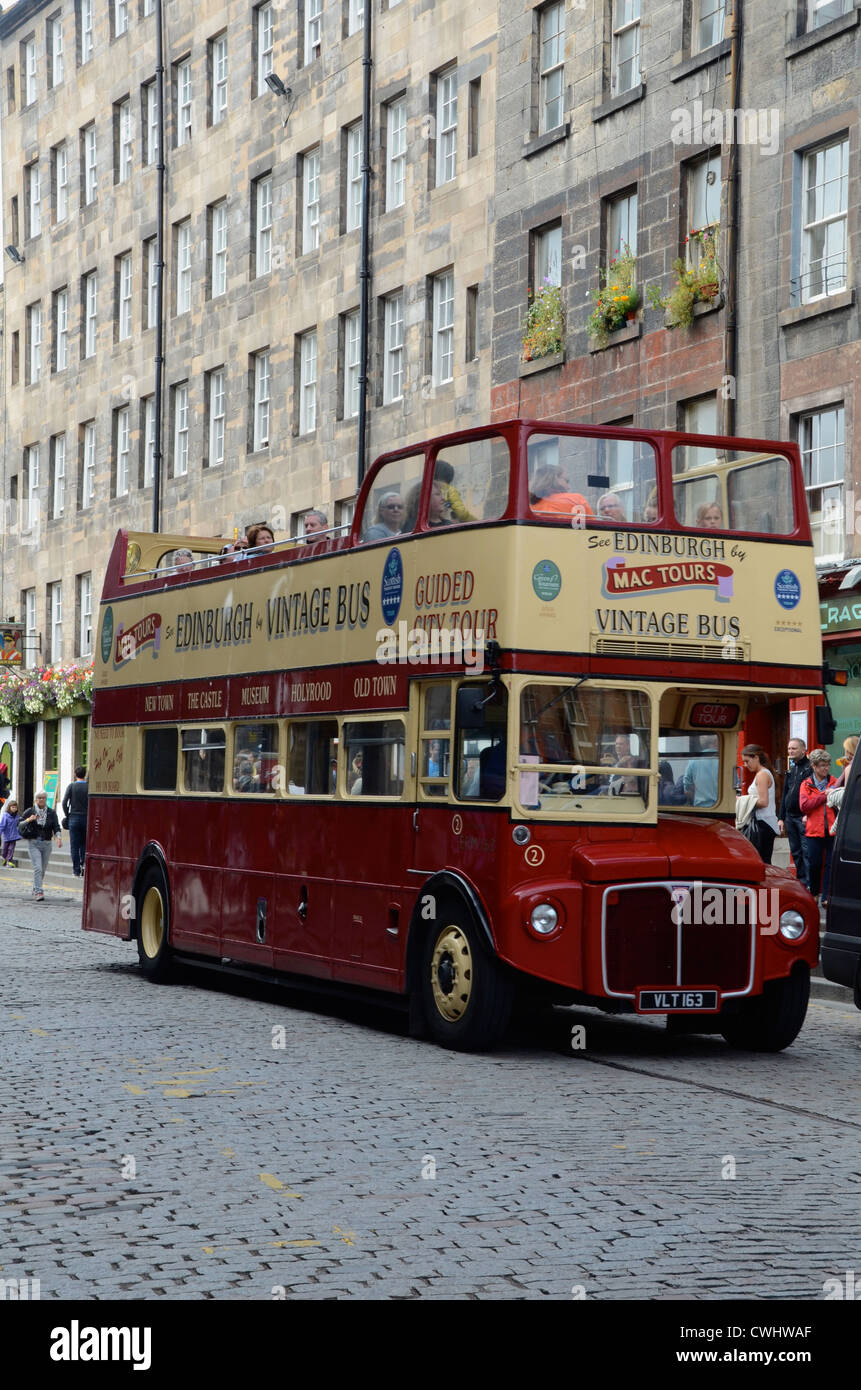 Edinburgh tour bus Stock Photo