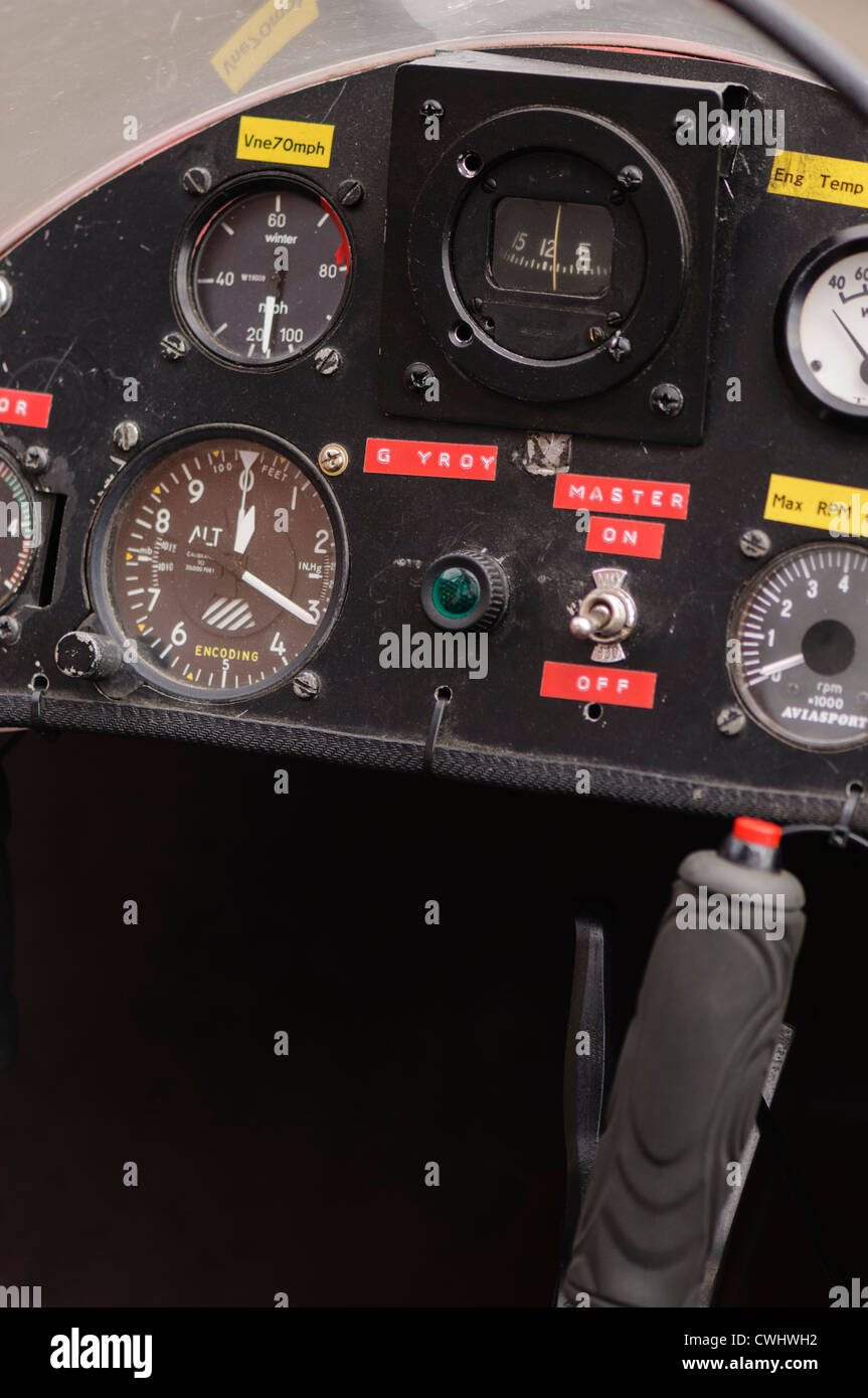 Cyclic stick in cockpit auto gyro hires stock photography and images