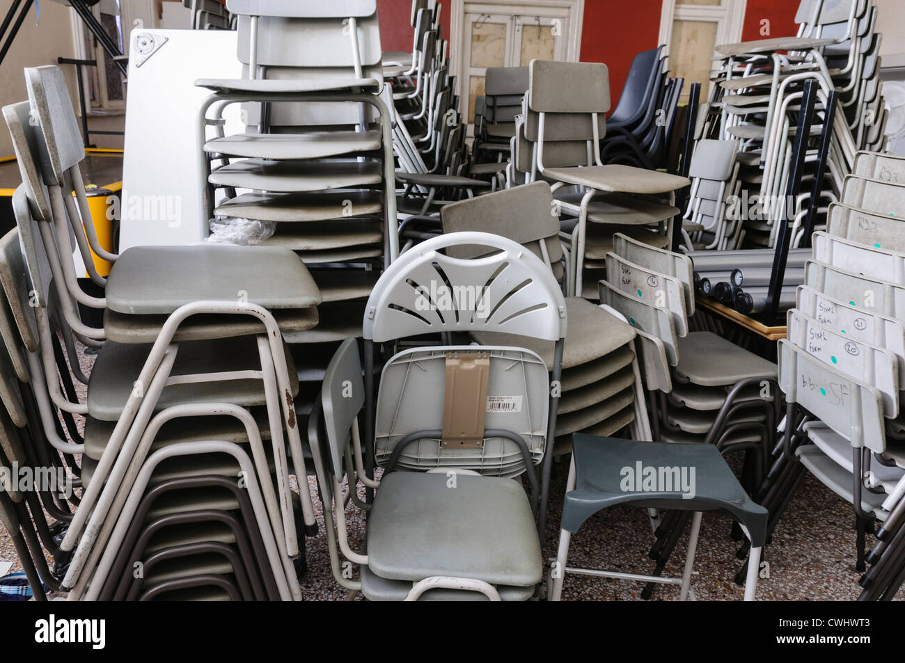 Stacked Pile Chairs Chair Stock Photos Stacked Pile Chairs Chair