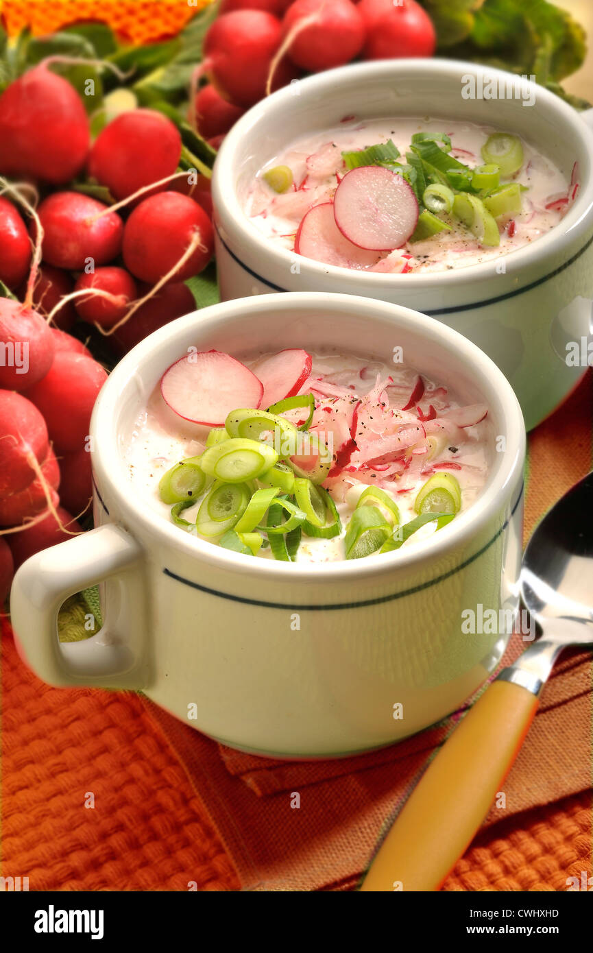 Spring Radish Soup Stock Photo Alamy