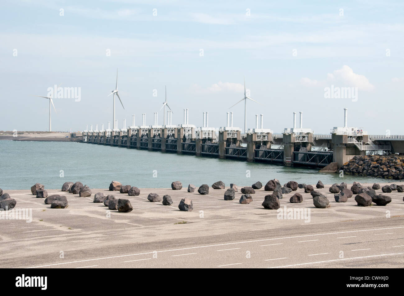 delta works, the water protection in Holland against the rising sea Stock Photo