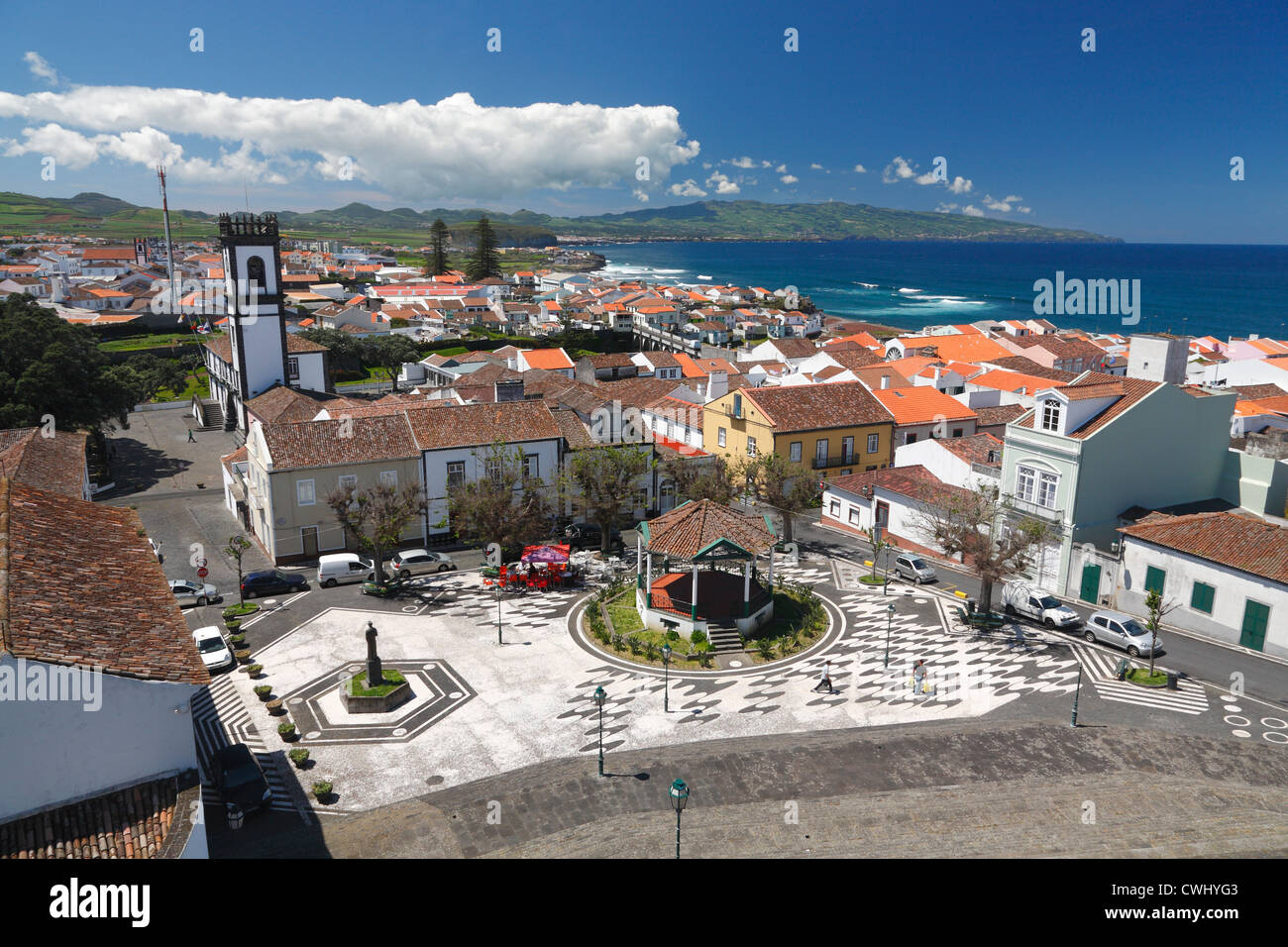 The city of Ribeira Grande on the island of Sao Miguel, Azores islands, Portugal Stock Photo