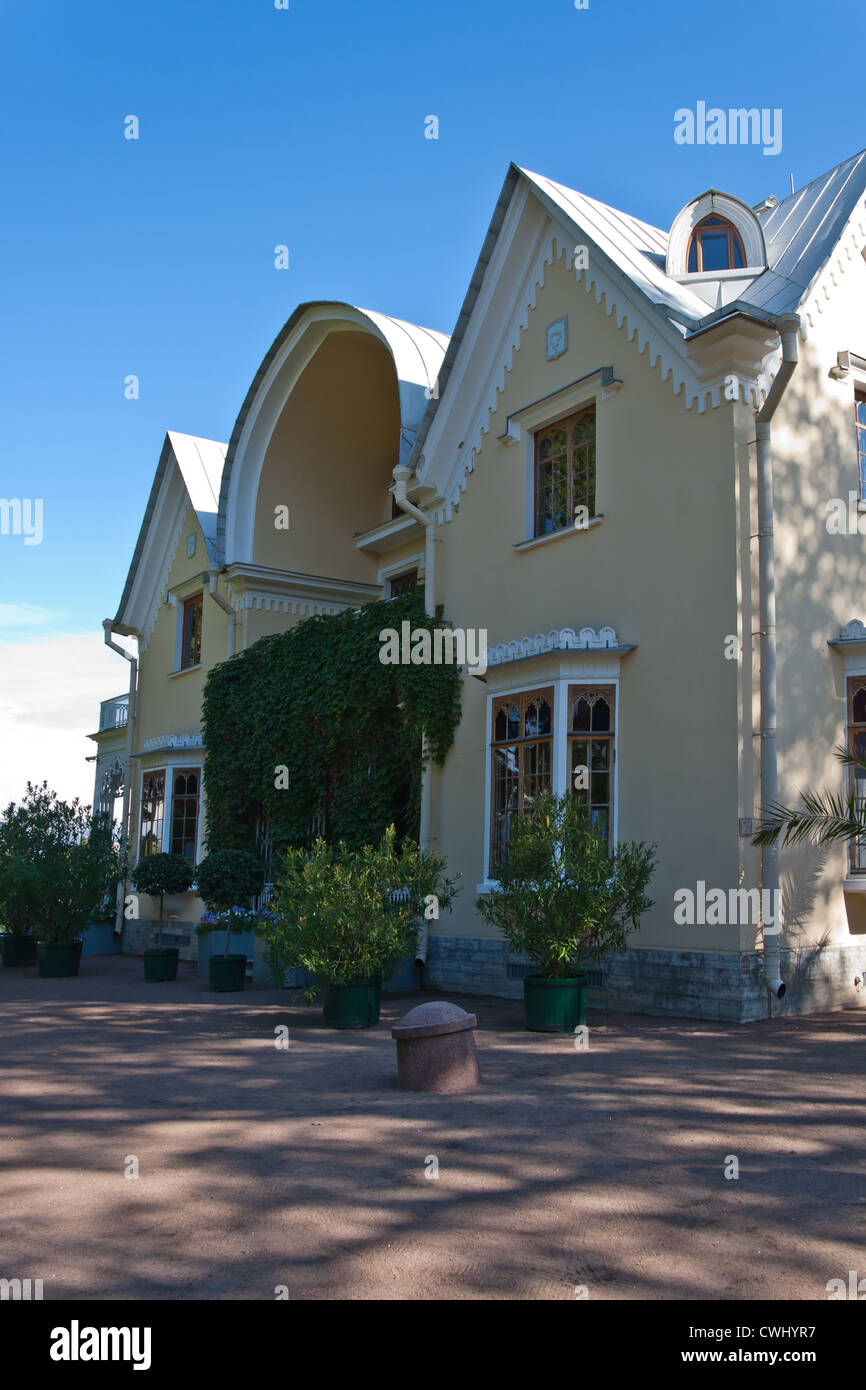 wall of palace "Cottage" in Petergof Stock Photo - Alamy