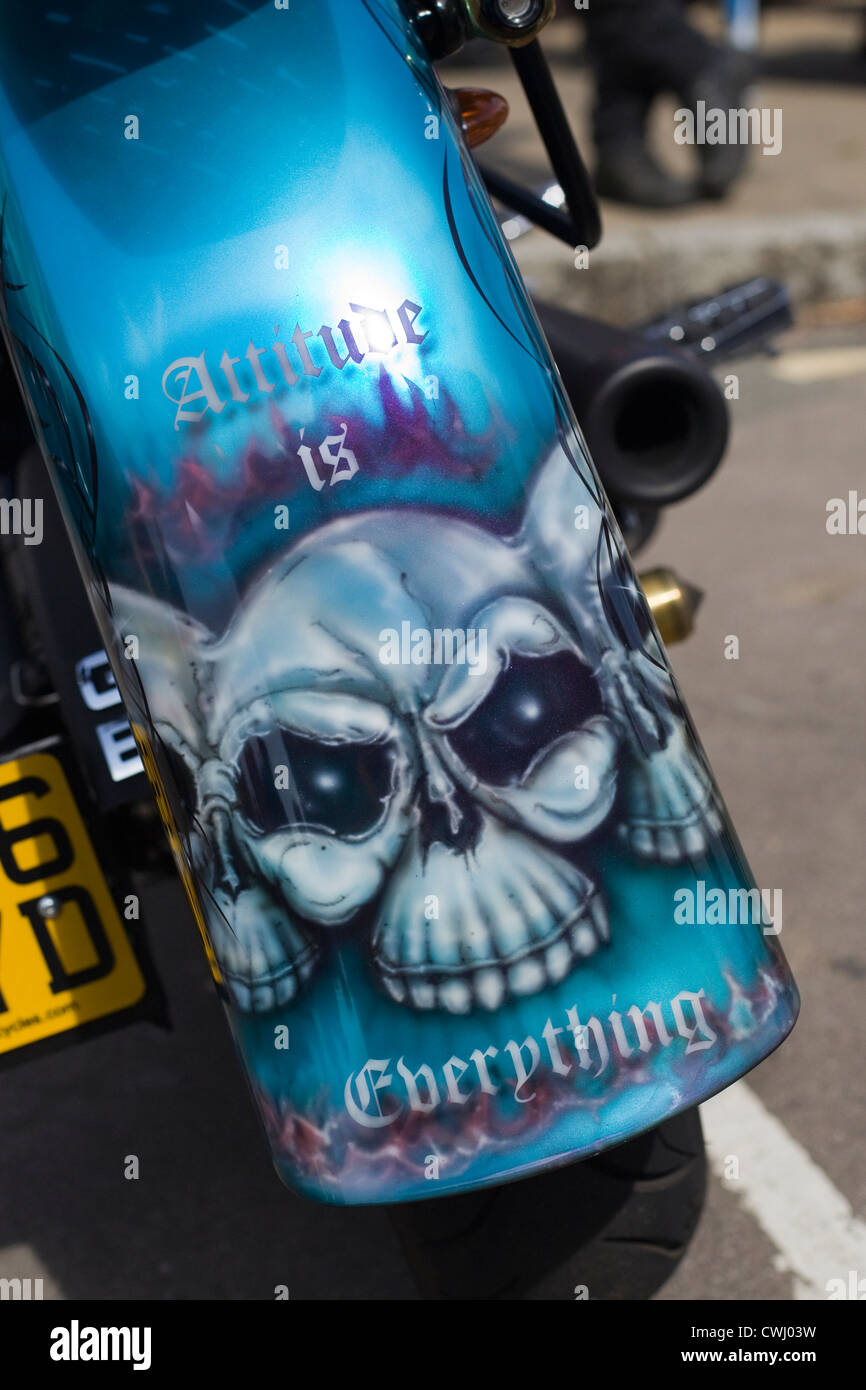 Harley Davidson spray painted "Remembrance Motorbike Stock Photo Alamy