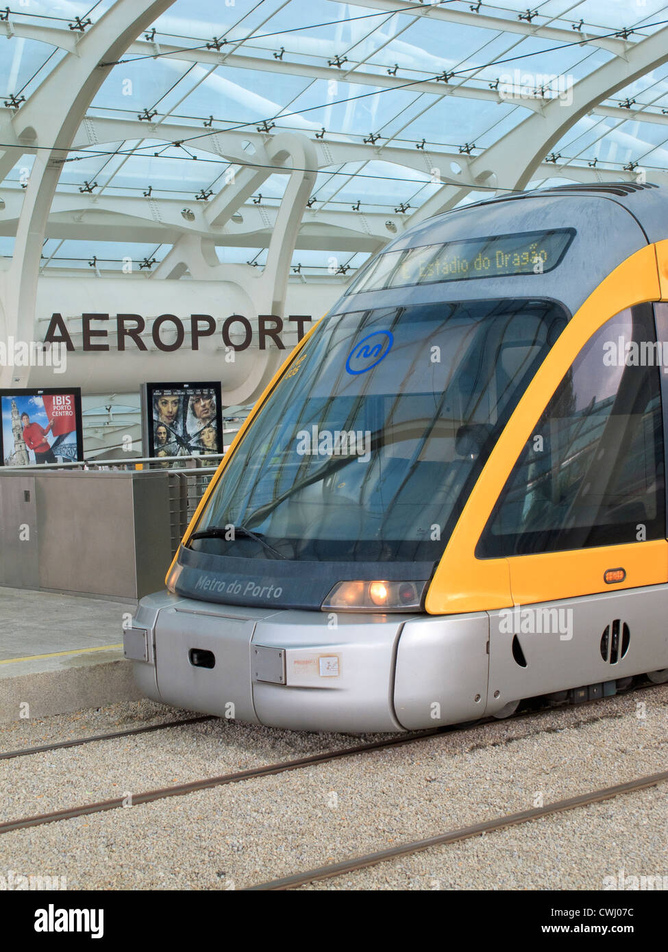 Metro at airport Aeroporto Porto Portugal Stock Photo - Alamy