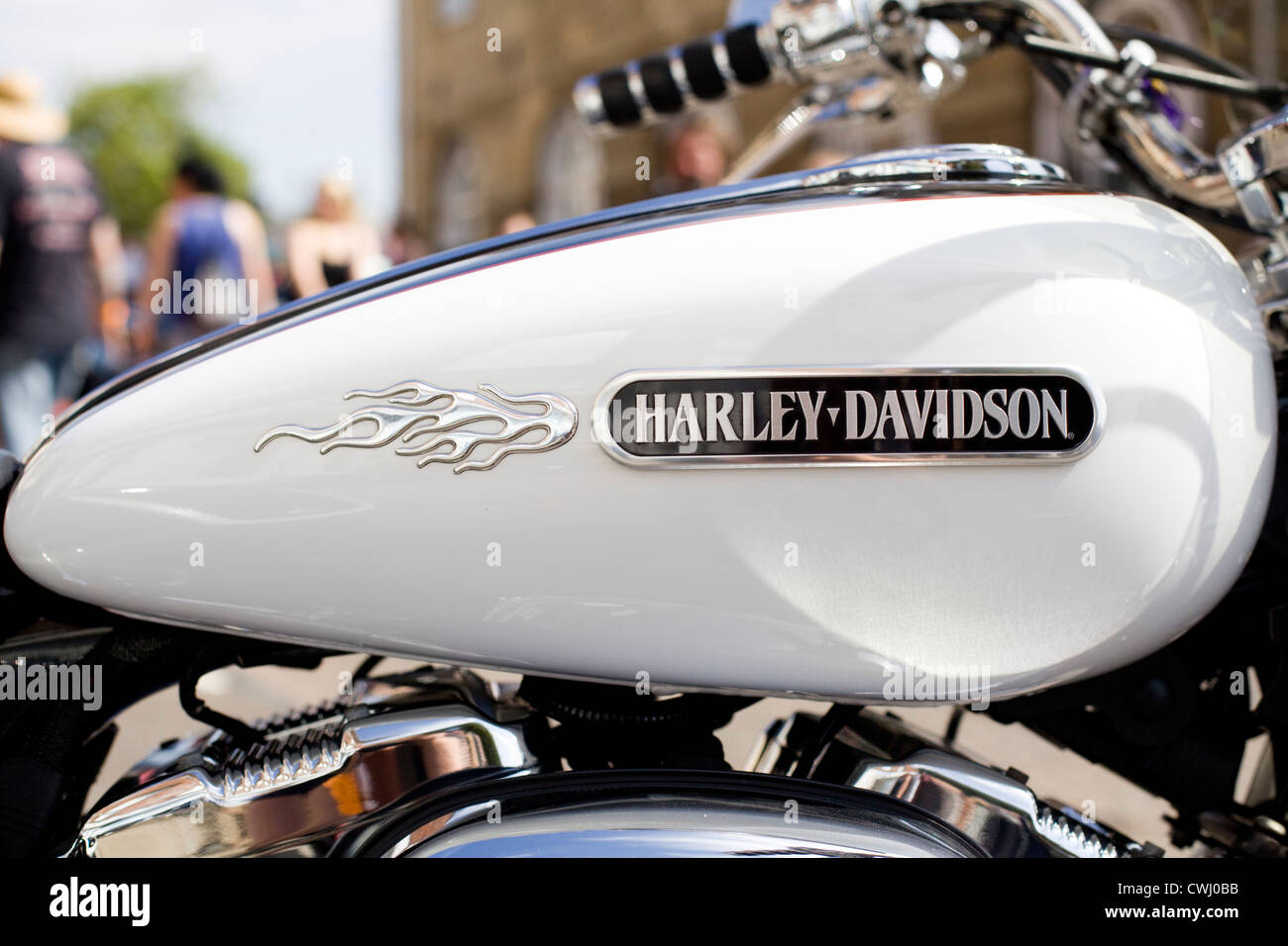 Harley Davidson spray painted "Remembrance Motorbike Stock Photo - Alamy