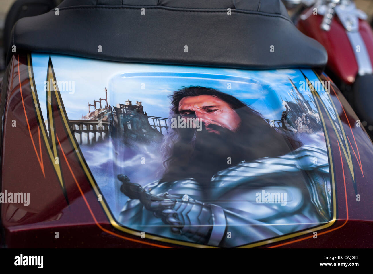 Harley Davidson spray painted Fantasy Art Stock Photo Alamy