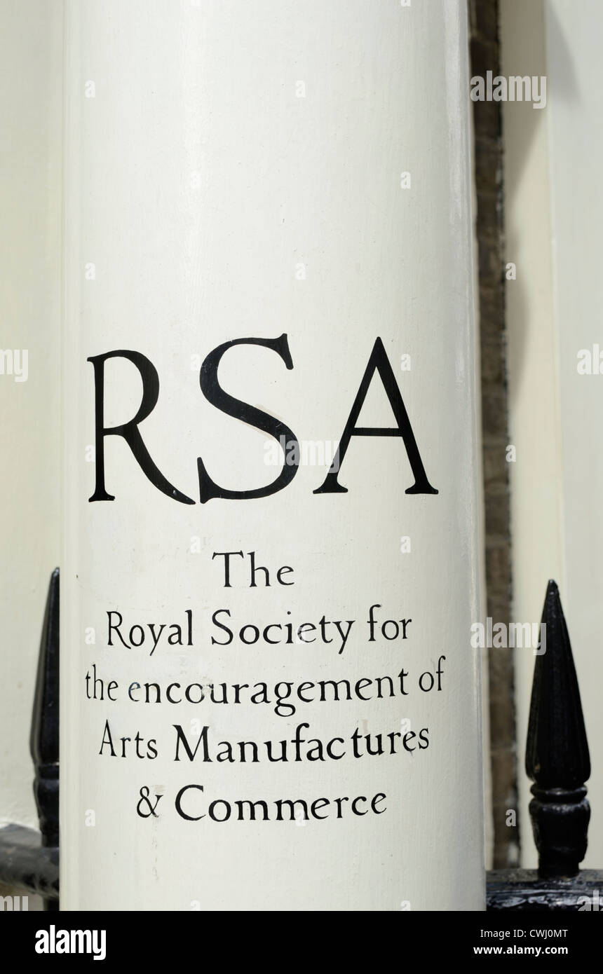 The RSA (Royal Society for the encouragement of Arts, Manufactures and Commerce) in John Adam St, London Stock Photo