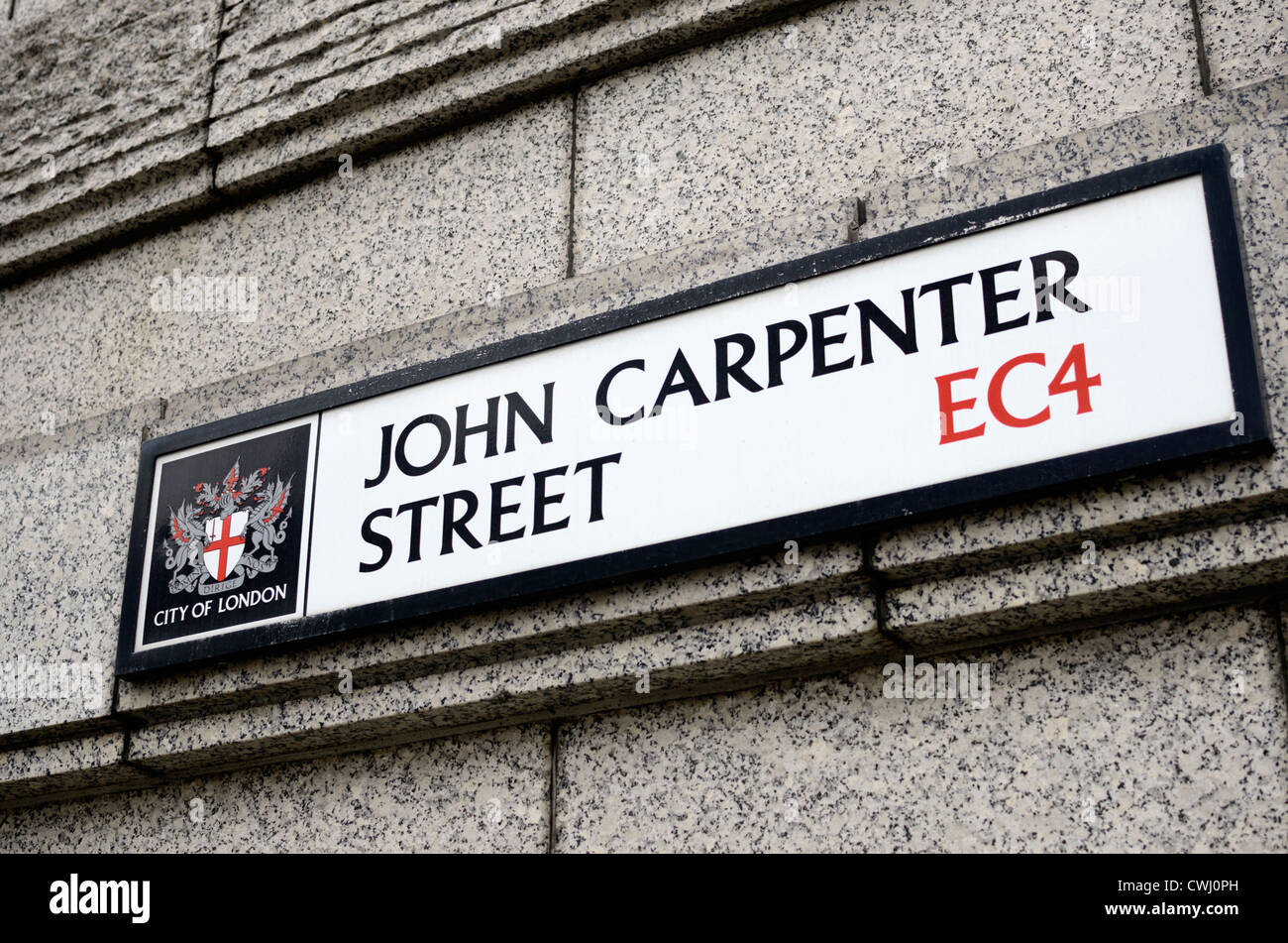 John Carpenter Street EC4 street sign, London, England Stock Photo