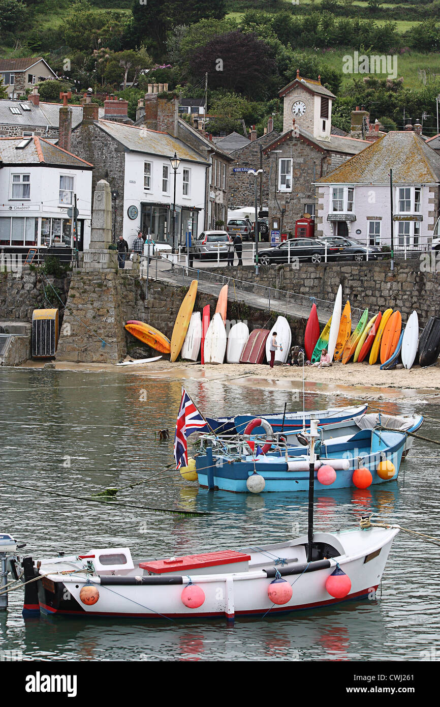 Mousehole Harbour in Cornwall Stock Photo