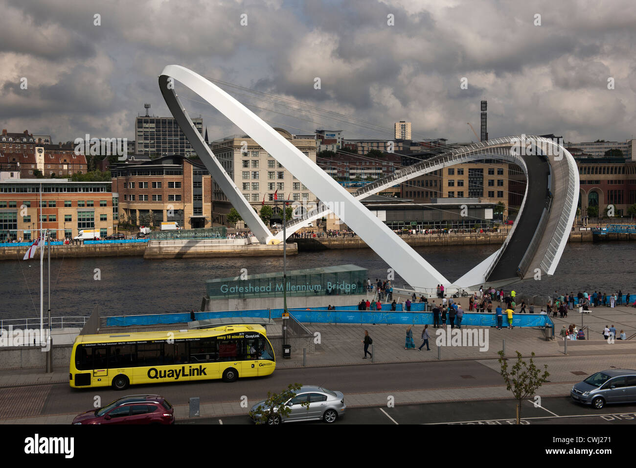 Millenium bridge Gateshead Newcastle Stock Photo