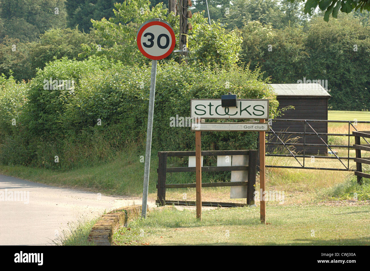 The entrance to Stocks Golf Club on Stocks Road, part of the estate of