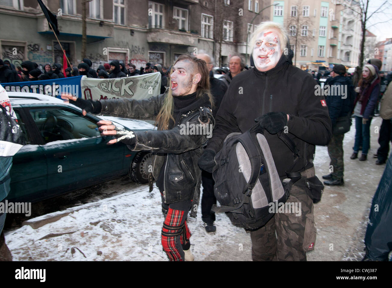 Zombies Demonstration 'Zombieparade'  Berlin Germany Stock Photo