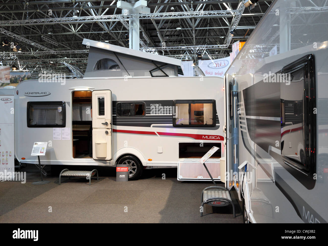 LMC Munserland mobile homes at the Caravan Salon Exhibition 2012 on August 27, 2012 in Dusseldorf, Germany Stock Photo