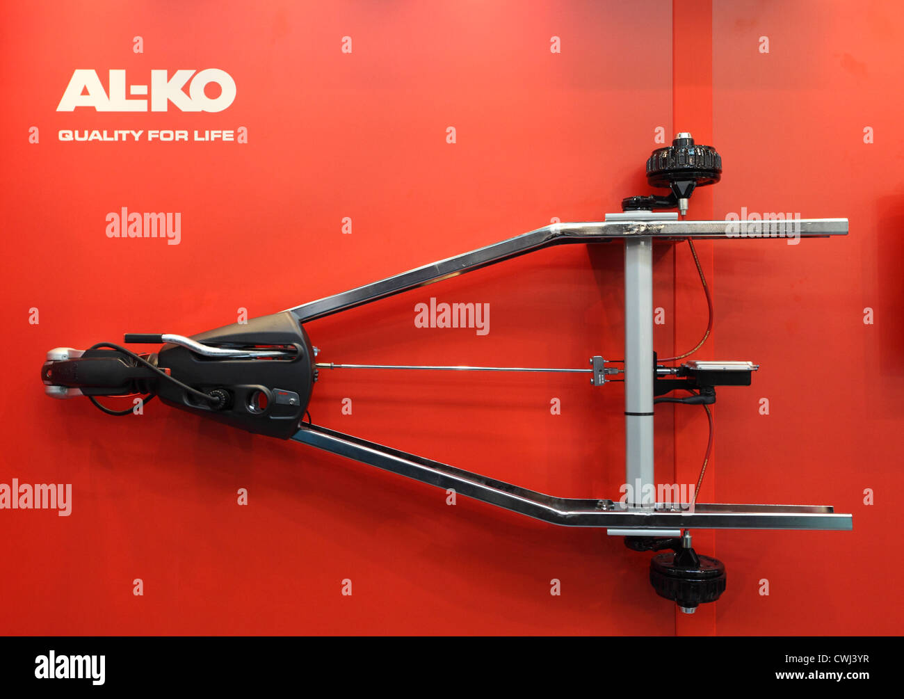 ALKO caravan chassis at the Caravan Salon Exhibition 2012 on August 27, 2012 in Düsseldorf