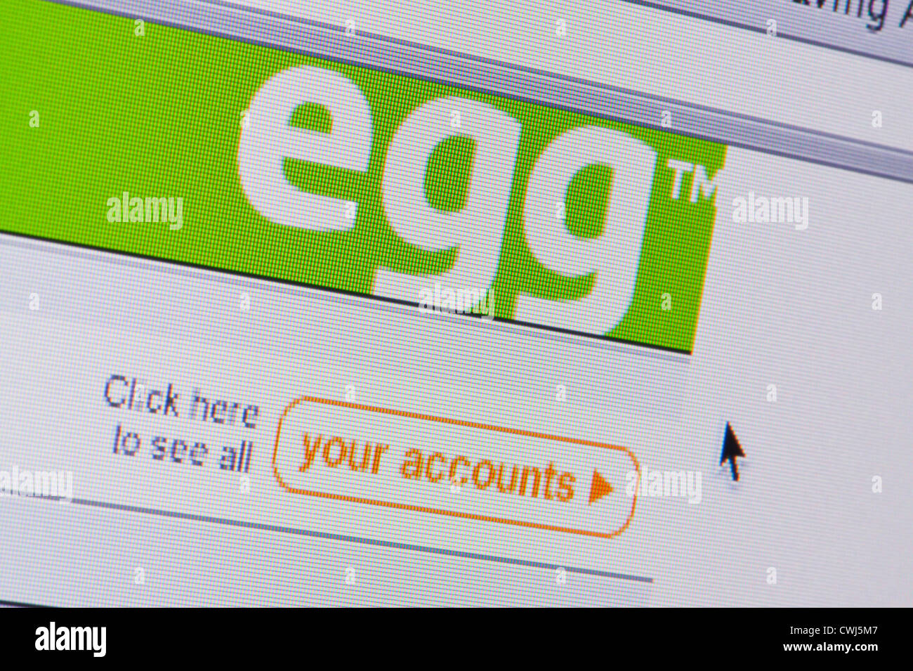 Close up of the Egg Banking logo as seen on its website. (Editorial use only: print, TV, e-book and editorial website). Stock Photo