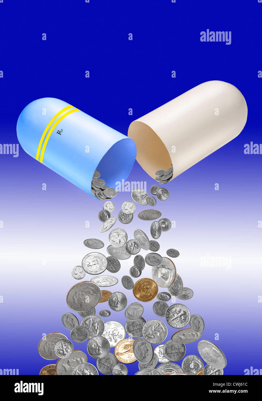 High cost of medicine. Stock Photo