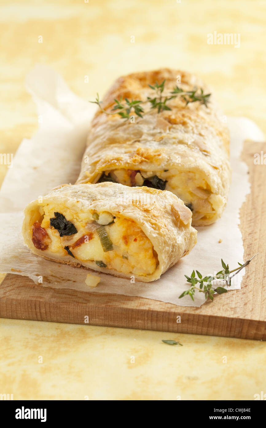 Puff Pastry Roll with Potato Filling Stock Photo Alamy